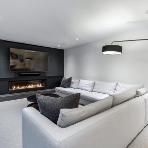 Limeston, Fireplace, Interior interior limestone fireplace with modern grey plaster walls